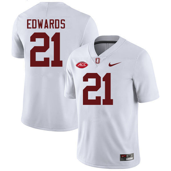 Scotty Edwards Stanford Jersey,Stanford Cardinal #21 Scotty Edwards Football Jersey Stitched-White